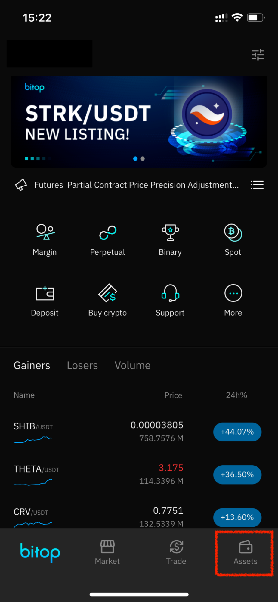 Image for navigation to assets (App)